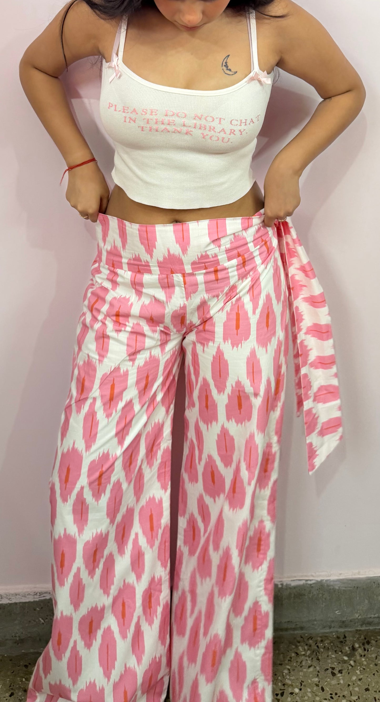 Strawberry tie up pants