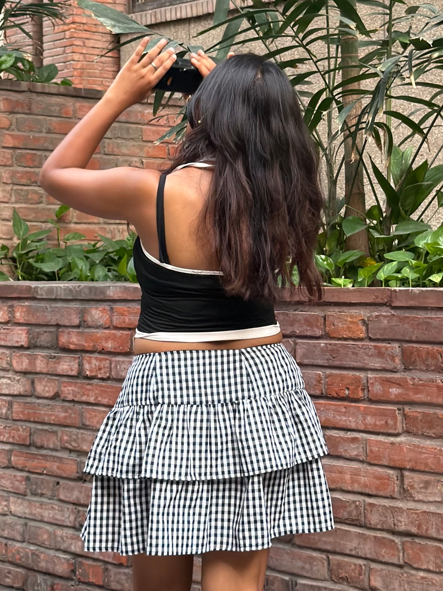 No reservations ruffle skirt